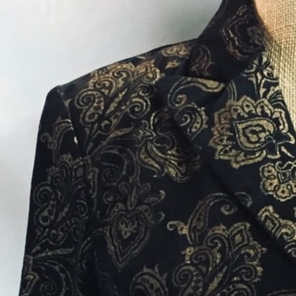 LAUREN RALPH LAUREN Women's Classic Velveteen Jacquard Fitted Blazer EUC Size 6 - Picture 11 of 11